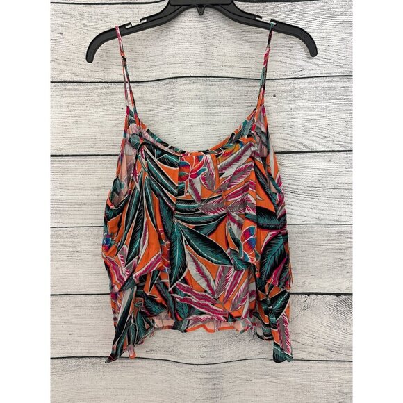 Jack by BB Dakota Orange Blossom Ida Ruffle Cami Tank Size L - Picture 3 of 3